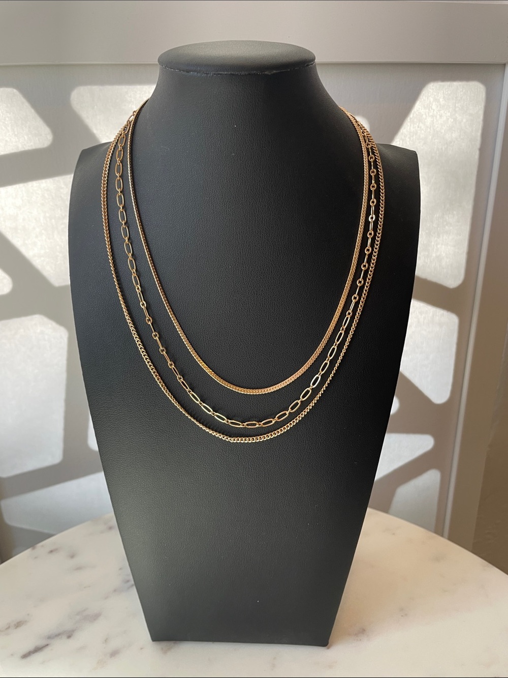 Three-Layer Gold Necklace Set for Women